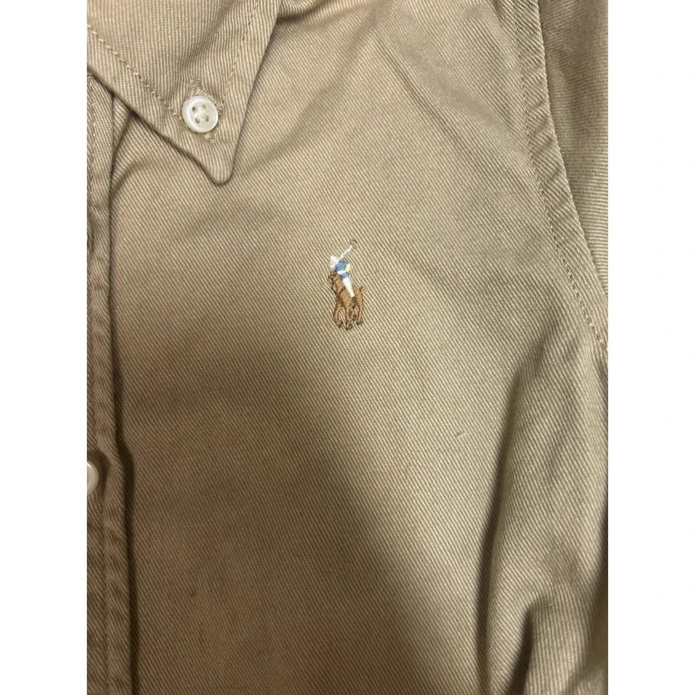 RALPH LAUREN Shirt-Dress Size 4‎ Girls Belted Chino Long Sleeve Khaki